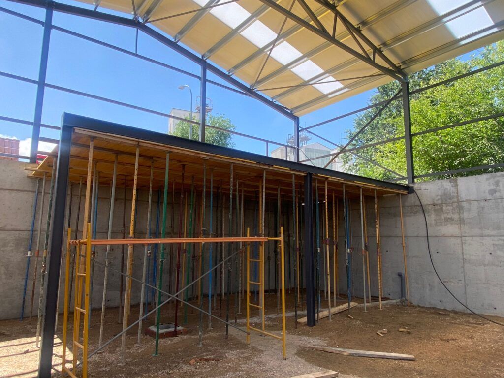 Construcción de forjado para vestuarios